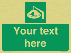 Custom sign Safe condition Davit-launched liferaft